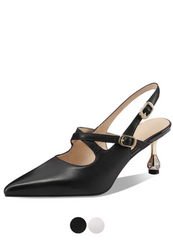 Herminia Women's Pointed Toe Leather Pumps