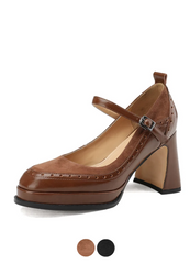 Alma Women's Brogue Leather Pumps