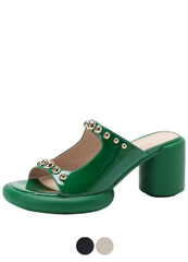 Vicenta Women's Rivet Patent Leather Sandals