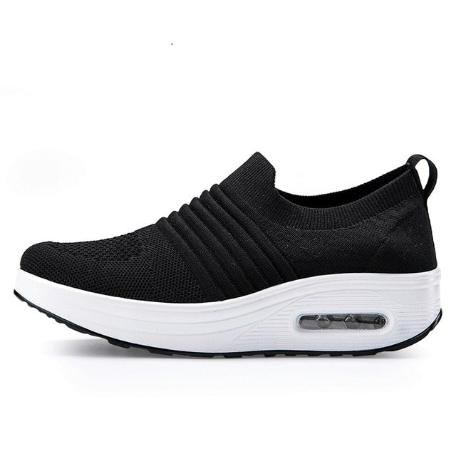 Gofit Women's Flat with Platform Mesh Walking Shoes