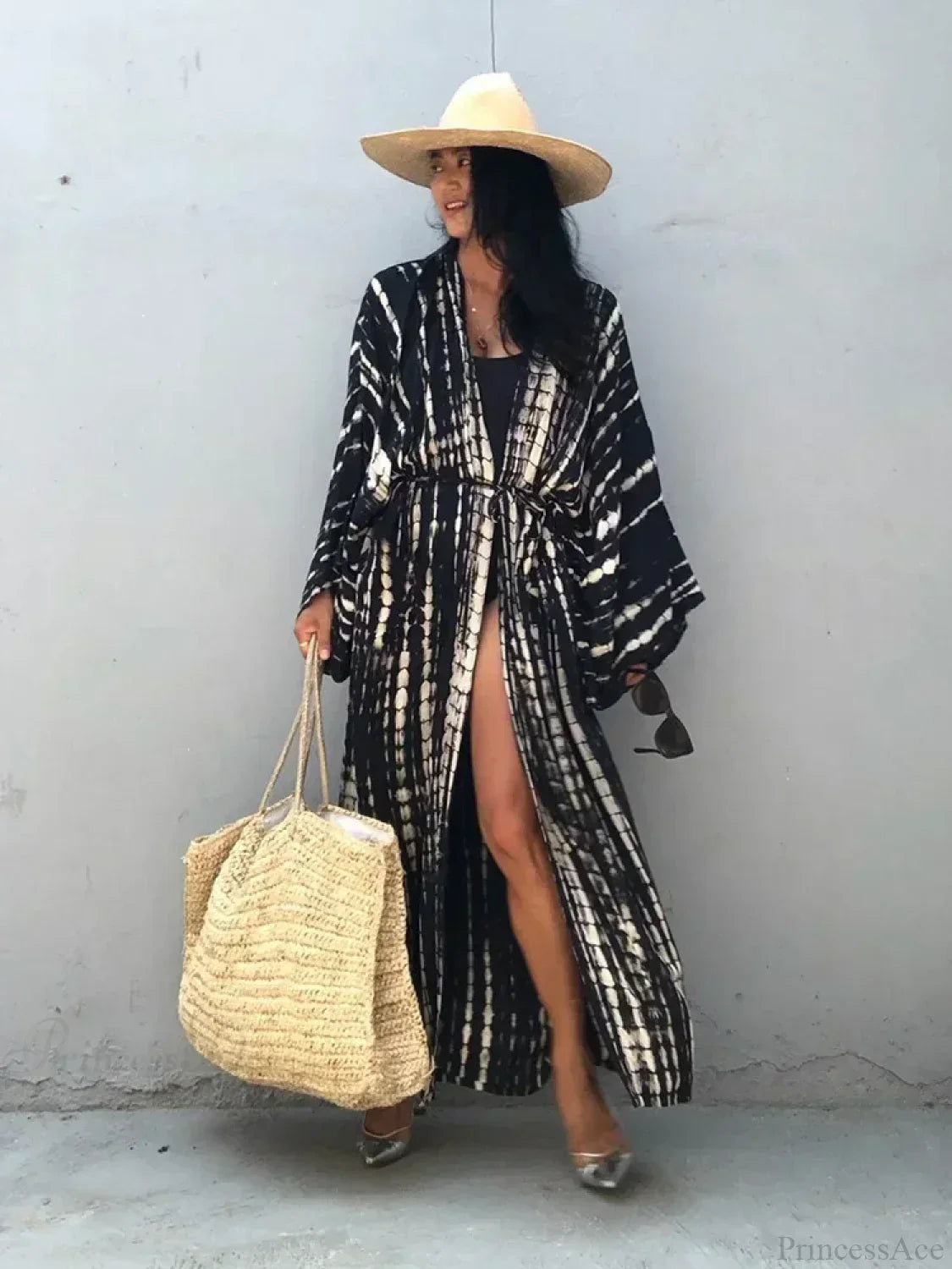 Tie Dye V-Neck Beach Cover Up