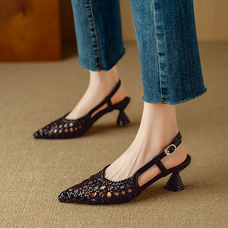 Aimee Women's Hollow Leather Elegant Sandals