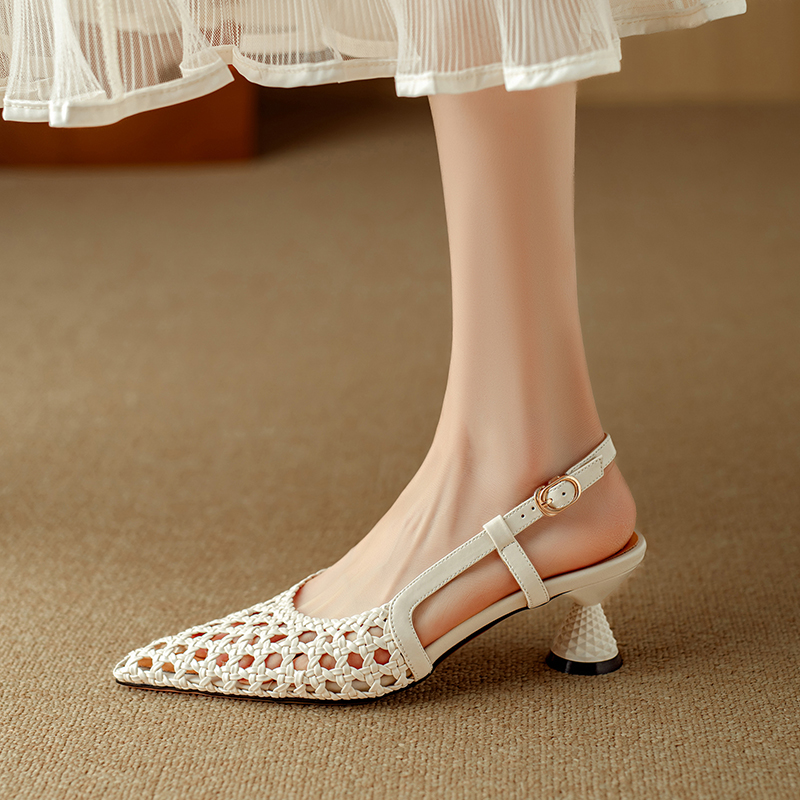 Aimee Women's Hollow Leather Elegant Sandals