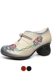 Aleida Women's Embroidery Pumps Shoes