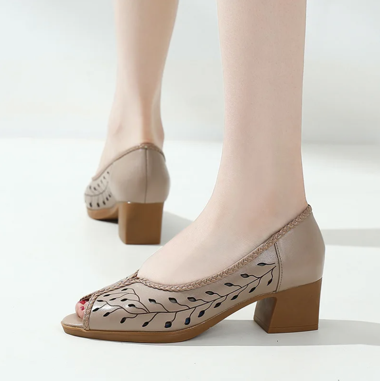 Alina Women's Open-Toe Comfortable Leather Sandals