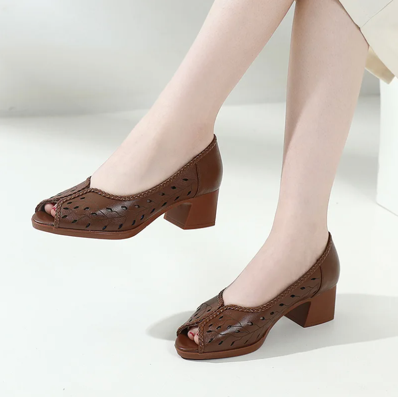 Alina Women's Open-Toe Comfortable Leather Sandals