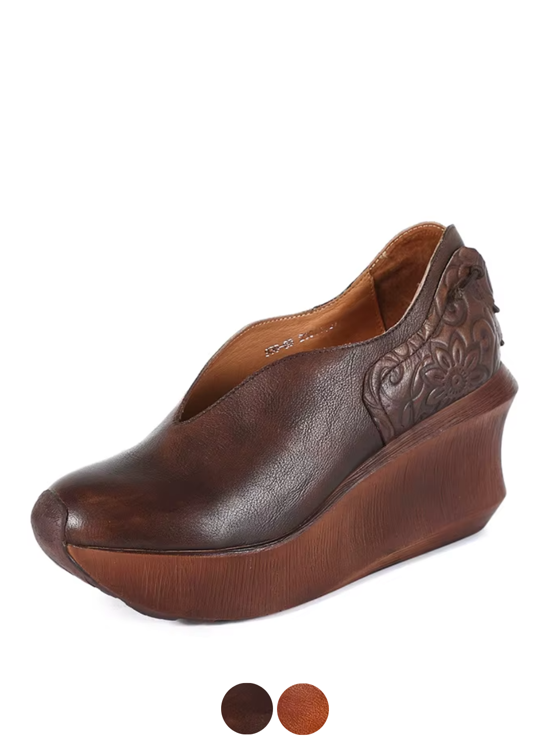Alonsa Women's Thick Sole Leather Comfortable Wedges