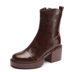 Andy Women's Square Heel Leather Boots