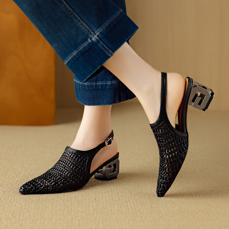 Angelica Women's Pointed Toe Hollow Sandals
