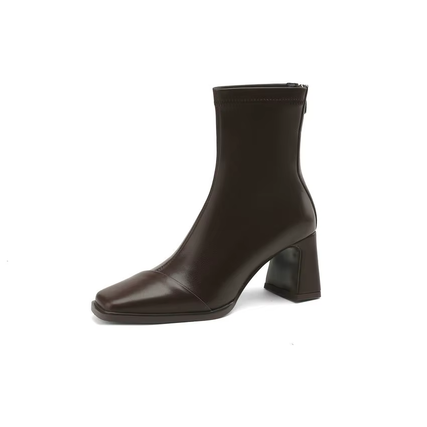 Anthonia Women's Square High Heel Stretch Ankle Boots