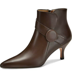 Arcelia Women's Leather Zipper Ankle Boots