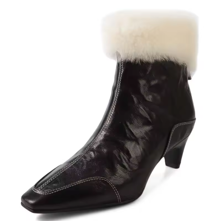 Ariana Women's With Warm Plush Leather Ankle Boots
