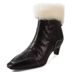 Ariana Women's With Warm Plush Leather Ankle Boots
