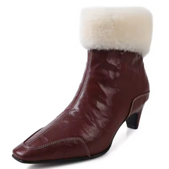 Ariana Women's With Warm Plush Leather Ankle Boots
