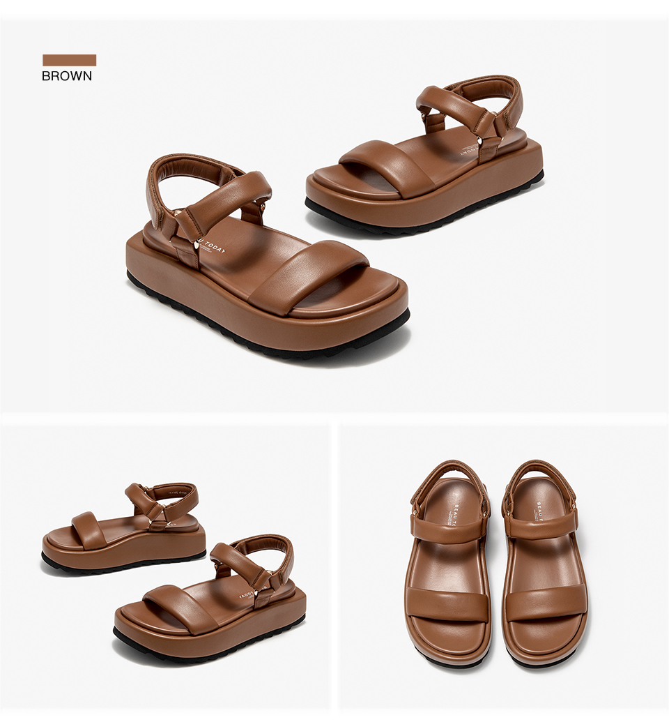 Ariel Women's Thick Sole Leather Flat Sandals