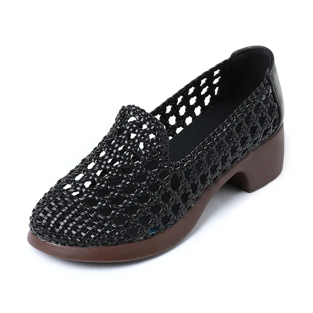 Aura Women's Hollow Woven Breathable Loafers