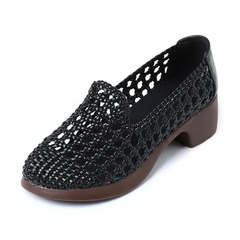 Aura Women's Hollow Woven Breathable Loafers