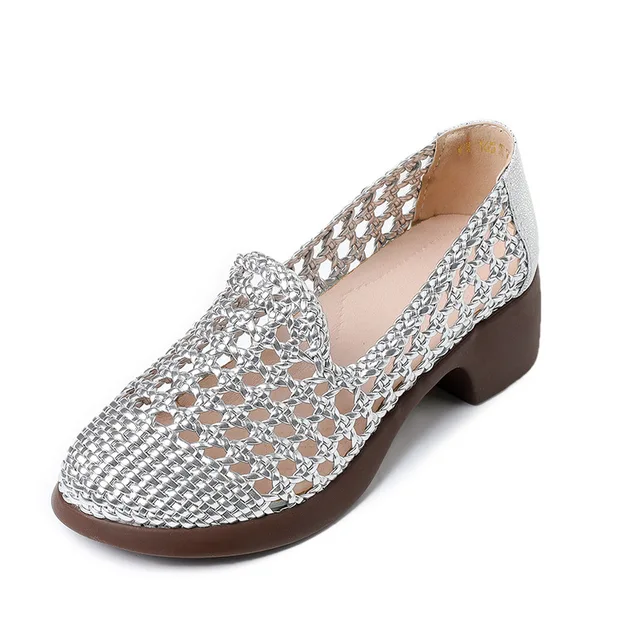 Aura Women's Hollow Woven Breathable Loafers