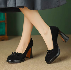 Barbara Women's Leather High Heels Platform Pumps