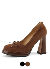 Barbara Women's Leather High Heels Platform Pumps