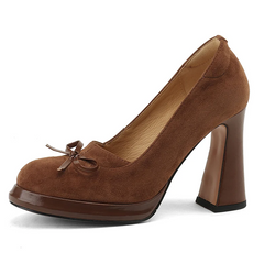 Barbara Women's Leather High Heels Platform Pumps
