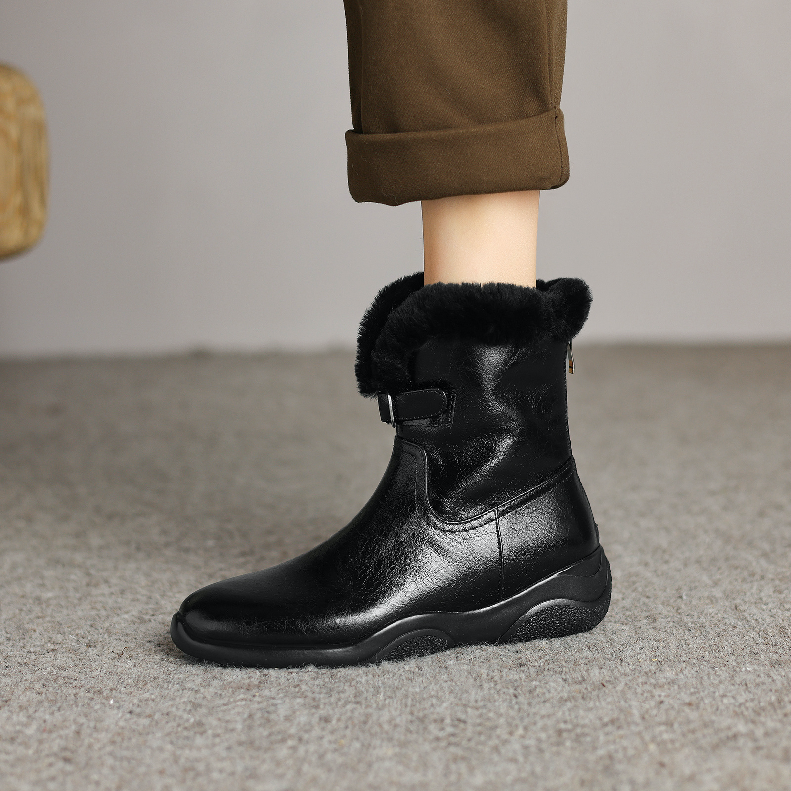 Belen Women's Ankle Wool Leather Boots