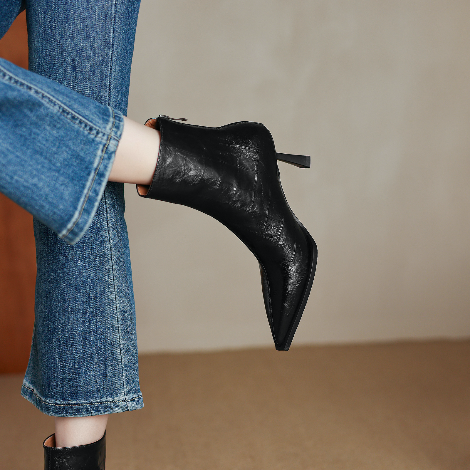 Belen Women's High Heels Leather Ankle Boots