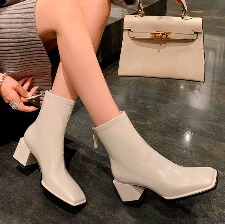 Betty Women's Ankle Square High Heels Boots