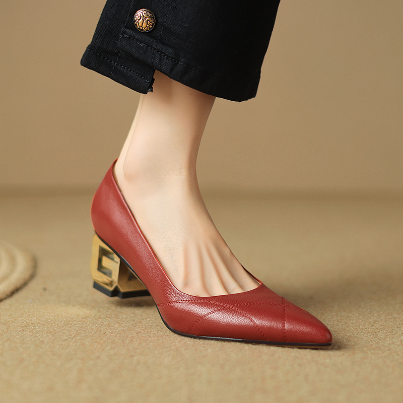 Bracho Women's Leather Office Pointed Toe Pumps