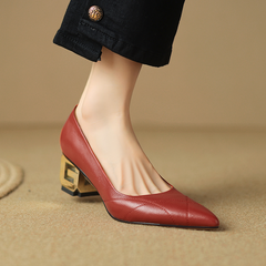 Bracho Women's Leather Office Pointed Toe Pumps