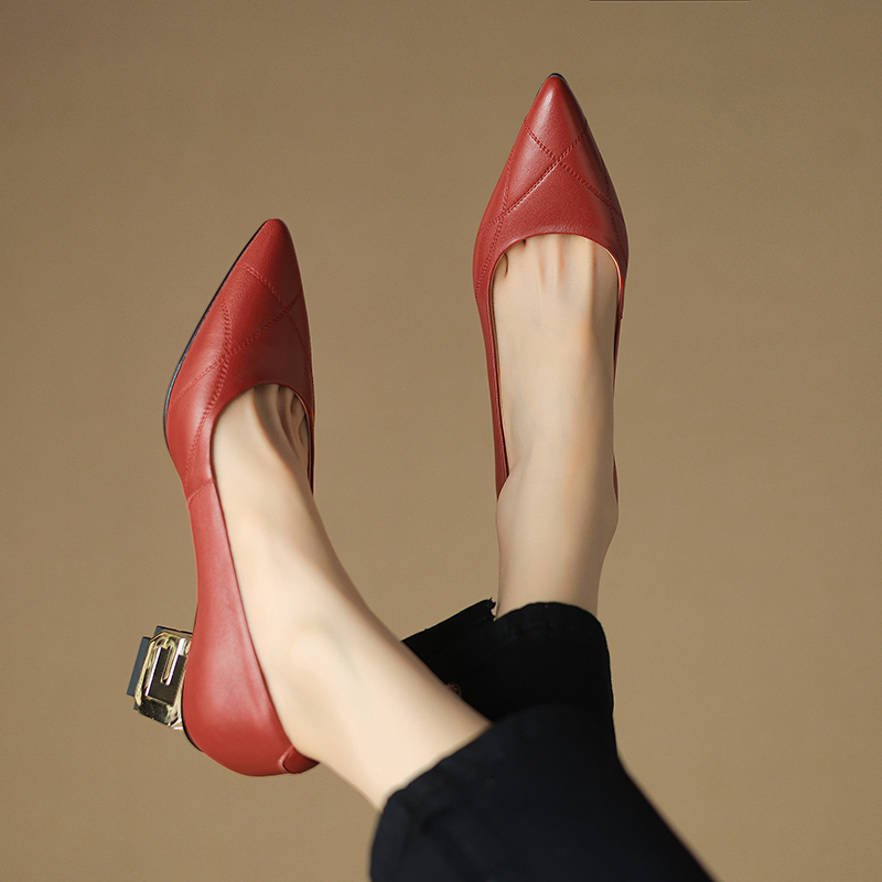 Bracho Women's Leather Office Pointed Toe Pumps