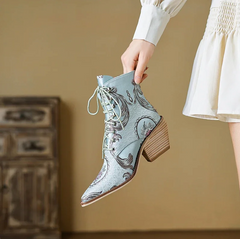 Briana Women's Embroidered Flowers Boots