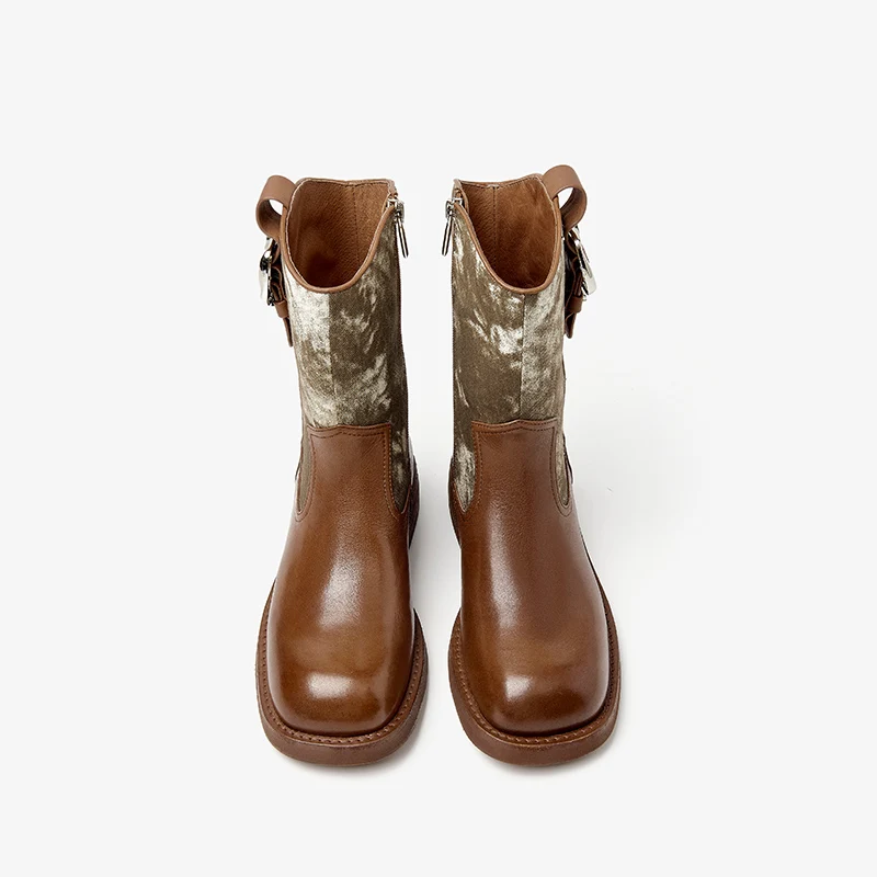 Carlota Women's Square Toe Buckle Boots