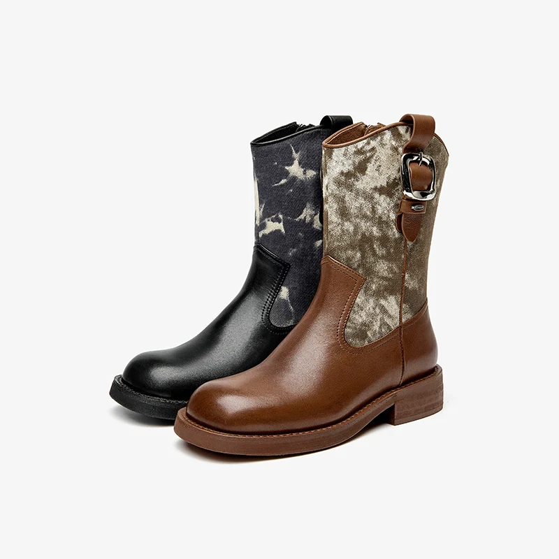 Carlota Women's Square Toe Buckle Boots