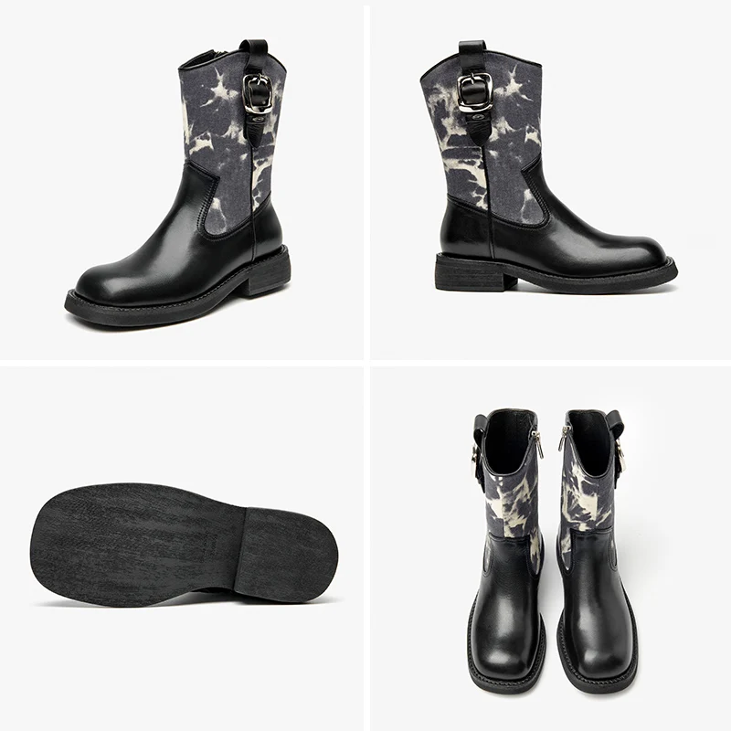 Carlota Women's Square Toe Buckle Boots