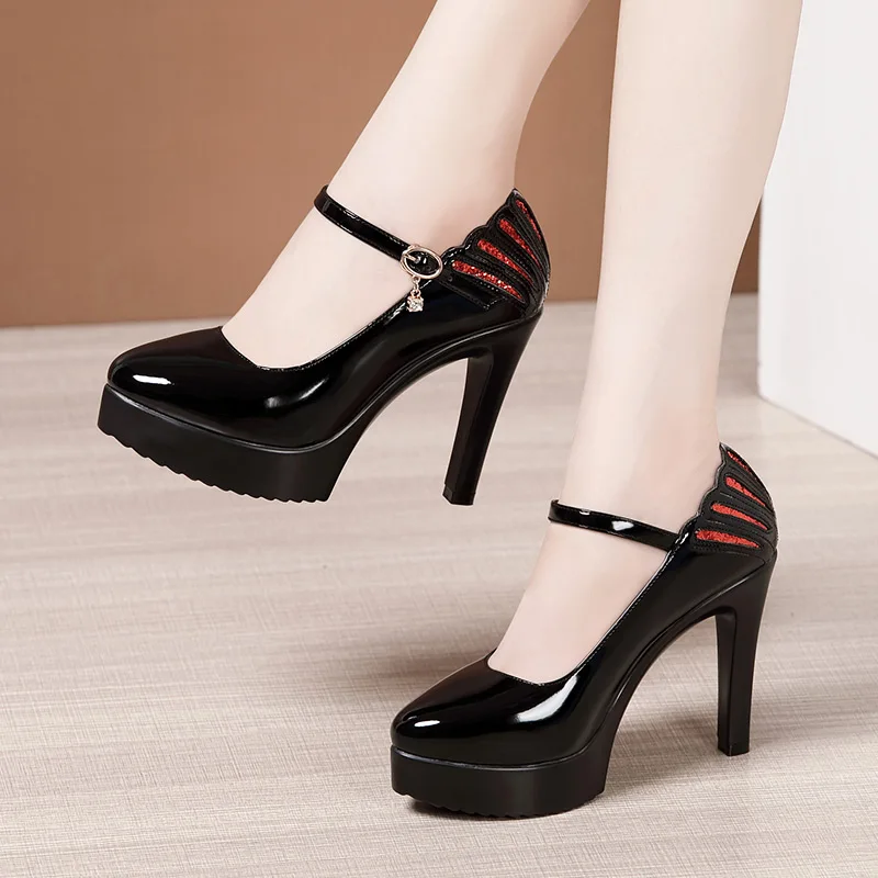 Celeste Women's Patent Leather High Heels Pumps