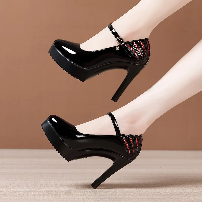 Celeste Women's Patent Leather High Heels Pumps