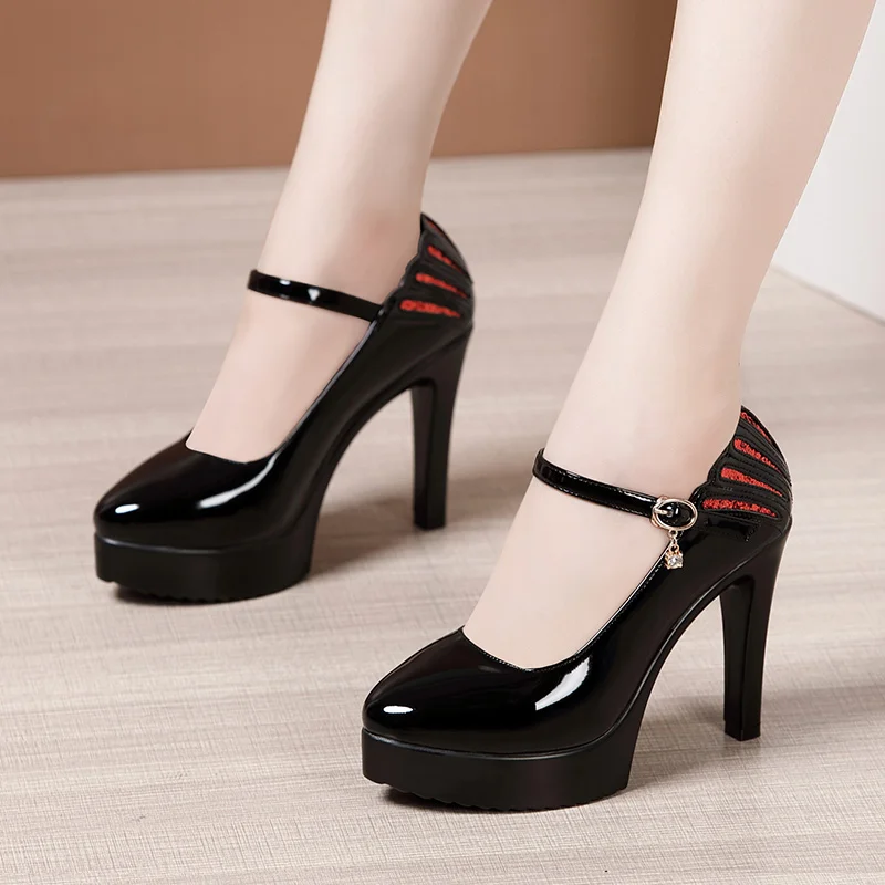 Celeste Women's Patent Leather High Heels Pumps