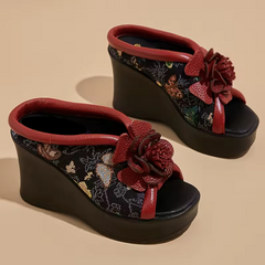 Clarita Women's Embroidered Flowers Wedges