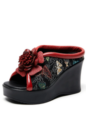 Clarita Women's Embroidered Flowers Wedges
