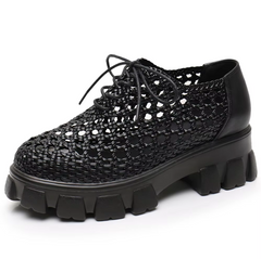 Claudia Women's Woven Hole Breathable Platform Shoes
