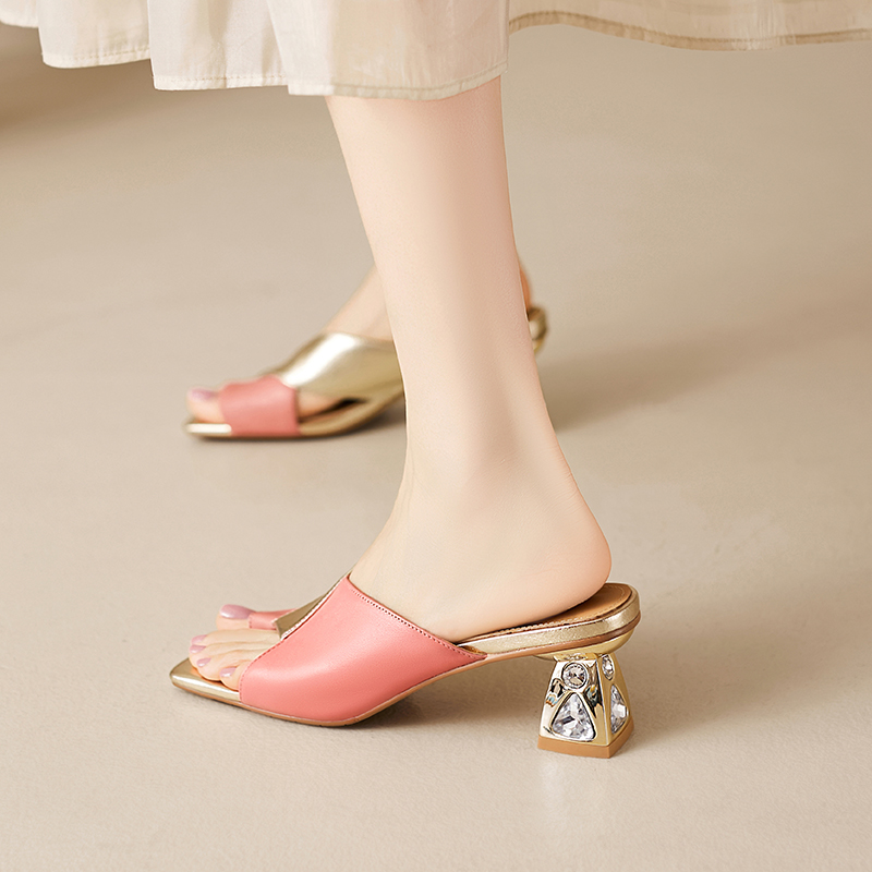 Cristina Women's Square Toe Leather Dress Sandals