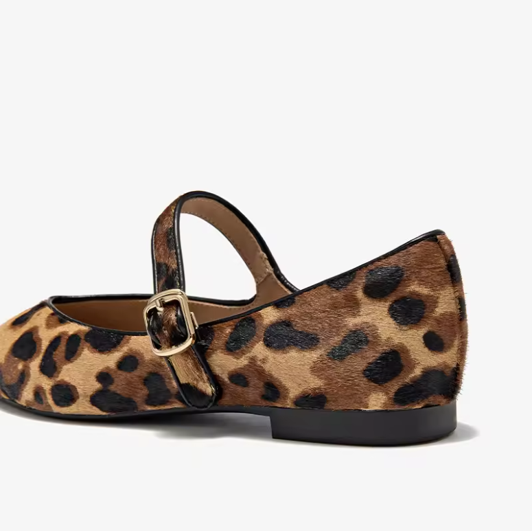 Elif Women's Buckle Strap Dress Flat Shoes