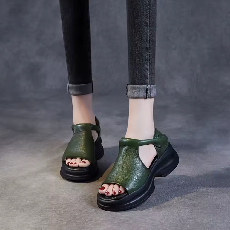 Eloisa Women's Hook & Loop Leather Sandals