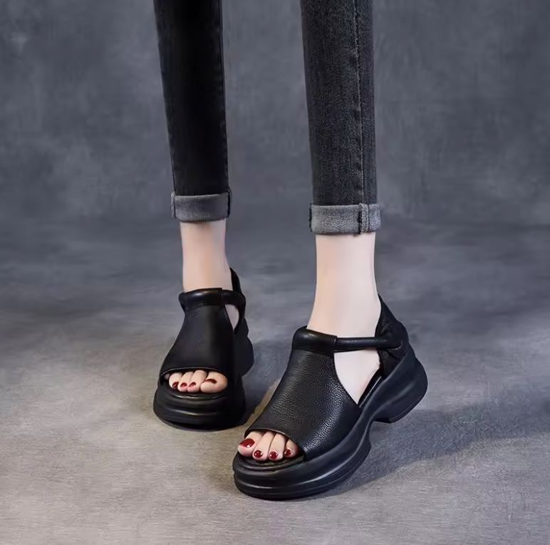 Eloisa Women's Hook & Loop Leather Sandals