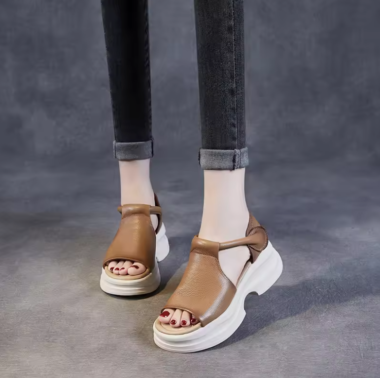 Eloisa Women's Hook & Loop Leather Sandals