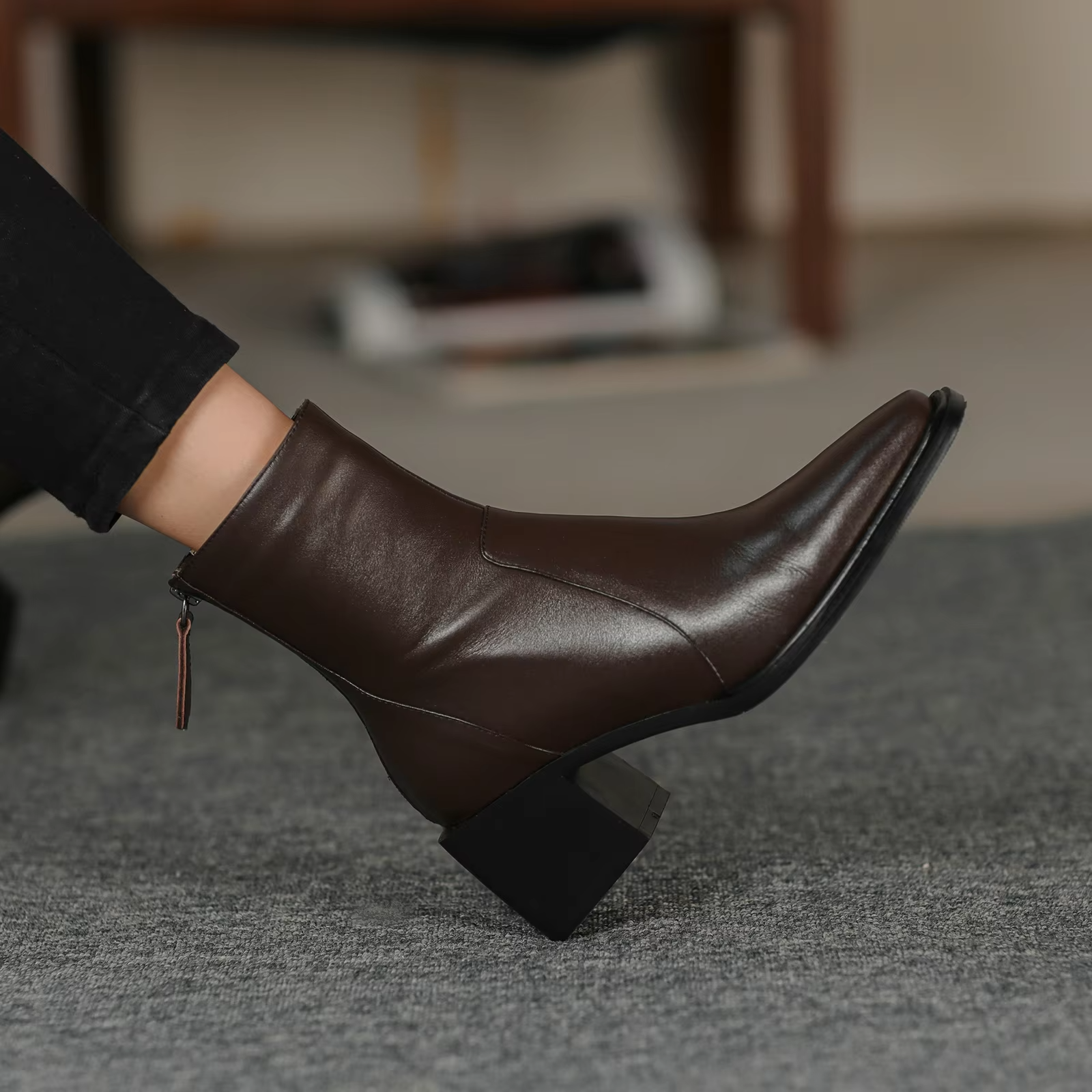 Evelyn Women's Square Toe Ankle Boots
