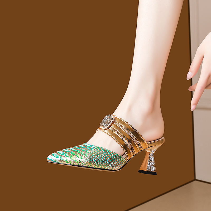 Francys Women's High Heel Dress Mules