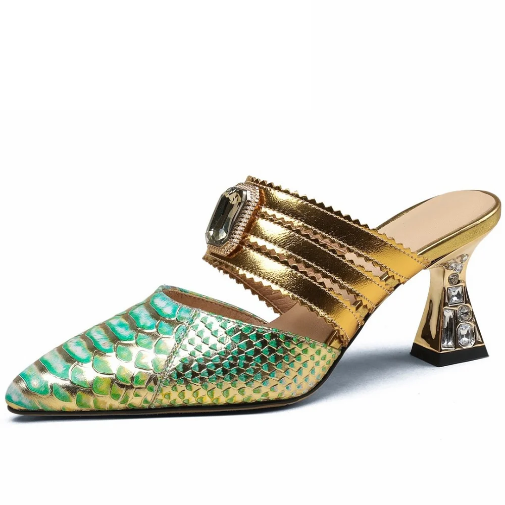 Francys Women's High Heel Dress Mules