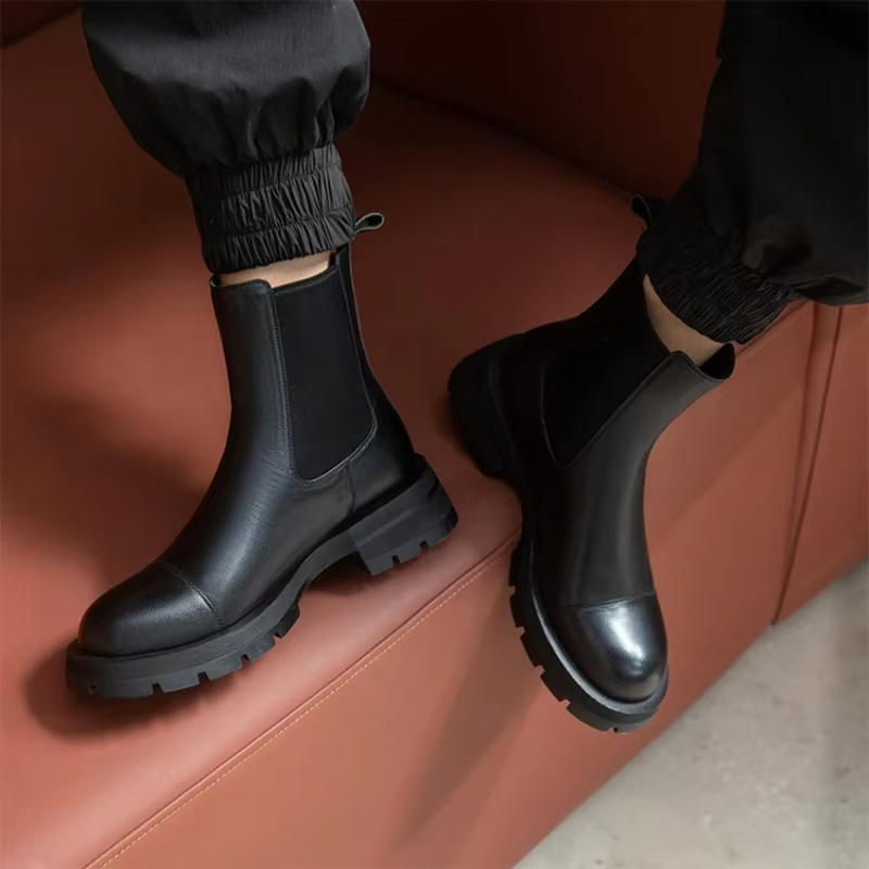 Gamary Women's Leather Chelsea Boots